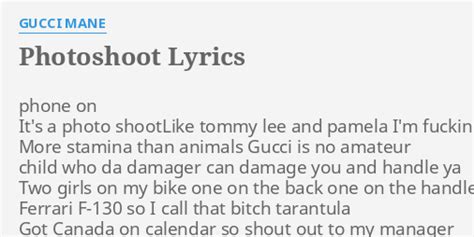 photoshoot lyrics gucci